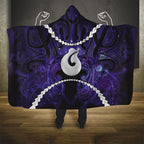 Maori Matariki Hei Matau Waiporoporo Hooded Blanket Maori Kowhaiwhai Pattern Galaxy