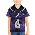 Personalised Maori Matariki Hei Matau Waiporoporo Kid Hawaiian Shirt Maori Kowhaiwhai Pattern Galaxy