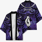 Personalised Maori Matariki Hei Matau Waiporoporo Kimono Maori Kowhaiwhai Pattern Galaxy