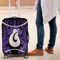 Maori Matariki Hei Matau Waiporoporo Luggage Cover Maori Kowhaiwhai Pattern Galaxy