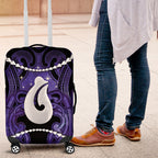 Maori Matariki Hei Matau Waiporoporo Luggage Cover Maori Kowhaiwhai Pattern Galaxy
