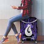 Maori Matariki Hei Matau Waiporoporo Luggage Cover Maori Kowhaiwhai Pattern Galaxy