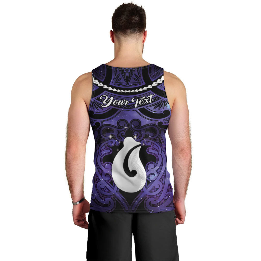 Personalised Maori Matariki Hei Matau Waiporoporo Men Tank Top Maori Kowhaiwhai Pattern Galaxy