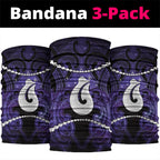 Maori Matariki Hei Matau Waiporoporo Neck Gaiter Maori Kowhaiwhai Pattern Galaxy