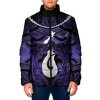 Personalised Maori Matariki Hei Matau Waiporoporo Padded Jacket Maori Kowhaiwhai Pattern Galaxy
