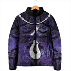 Personalised Maori Matariki Hei Matau Waiporoporo Padded Jacket Maori Kowhaiwhai Pattern Galaxy