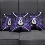 Maori Matariki Hei Matau Waiporoporo Pillow Cover Maori Kowhaiwhai Pattern Galaxy