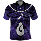 Personalised Maori Matariki Hei Matau Waiporoporo Polo Shirt Maori Kowhaiwhai Pattern Galaxy