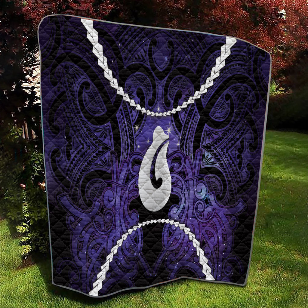 Maori Matariki Hei Matau Waiporoporo Quilt Maori Kowhaiwhai Pattern Galaxy