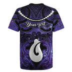 Personalised Maori Matariki Hei Matau Waiporoporo Rugby Jersey Maori Kowhaiwhai Pattern Galaxy
