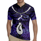 Personalised Maori Matariki Hei Matau Waiporoporo Rugby Jersey Maori Kowhaiwhai Pattern Galaxy