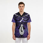Personalised Maori Matariki Hei Matau Waiporoporo Scrub Top Maori Kowhaiwhai Pattern Galaxy