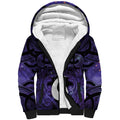 Personalised Maori Matariki Hei Matau Waiporoporo Sherpa Hoodie Maori Kowhaiwhai Pattern Galaxy