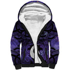 Personalised Maori Matariki Hei Matau Waiporoporo Sherpa Hoodie Maori Kowhaiwhai Pattern Galaxy