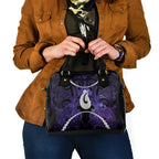 Maori Matariki Hei Matau Waiporoporo Shoulder Handbag Maori Kowhaiwhai Pattern Galaxy