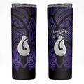 Personalised Maori Matariki Hei Matau Waiporoporo Skinny Tumbler Maori Kowhaiwhai Pattern Galaxy