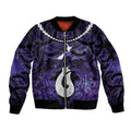 Personalised Maori Matariki Hei Matau Waiporoporo Sleeve Zip Bomber Jacket Maori Kowhaiwhai Pattern Galaxy