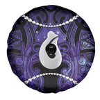 Maori Matariki Hei Matau Waiporoporo Spare Tire Cover Maori Kowhaiwhai Pattern Galaxy