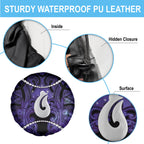 Maori Matariki Hei Matau Waiporoporo Spare Tire Cover Maori Kowhaiwhai Pattern Galaxy