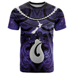 Personalised Maori Matariki Hei Matau Waiporoporo T Shirt Maori Kowhaiwhai Pattern Galaxy