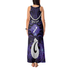 Personalised Maori Matariki Hei Matau Waiporoporo Tank Maxi Dress Maori Kowhaiwhai Pattern Galaxy