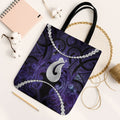 Maori Matariki Hei Matau Waiporoporo Tote Bag Maori Kowhaiwhai Pattern Galaxy