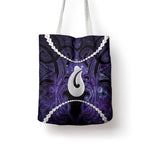 Maori Matariki Hei Matau Waiporoporo Tote Bag Maori Kowhaiwhai Pattern Galaxy