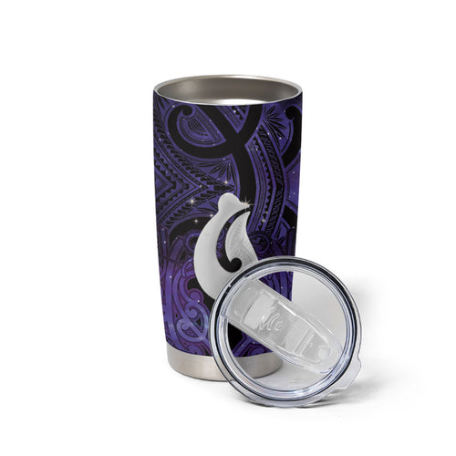 Personalised Maori Matariki Hei Matau Waiporoporo Tumbler Cup Maori Kowhaiwhai Pattern Galaxy