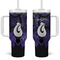Personalised Maori Matariki Hei Matau Waiporoporo Tumbler With Handle Maori Kowhaiwhai Pattern Galaxy