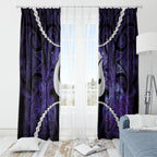 Maori Matariki Hei Matau Waiporoporo Window Curtain Maori Kowhaiwhai Pattern Galaxy