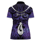 Personalised Maori Matariki Hei Matau Waiporoporo Women Polo Shirt Maori Kowhaiwhai Pattern Galaxy