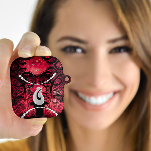Maori Matariki Hei Matau Whero AirPods Case Maori Kowhaiwhai Pattern Galaxy