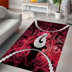 Maori Matariki Hei Matau Whero Area Rug Maori Kowhaiwhai Pattern Galaxy