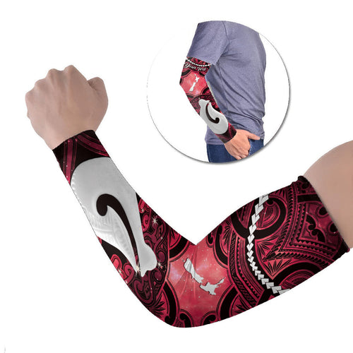 Personalised Maori Matariki Hei Matau Whero Arm Sleeves Maori Kowhaiwhai Pattern Galaxy