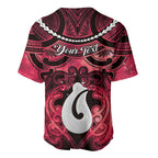 Personalised Maori Matariki Hei Matau Whero Baseball Jersey Maori Kowhaiwhai Pattern Galaxy