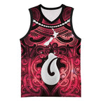 Personalised Maori Matariki Hei Matau Whero Basketball Jersey Maori Kowhaiwhai Pattern Galaxy