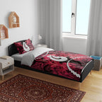 Maori Matariki Hei Matau Whero Bedding Set Maori Kowhaiwhai Pattern Galaxy