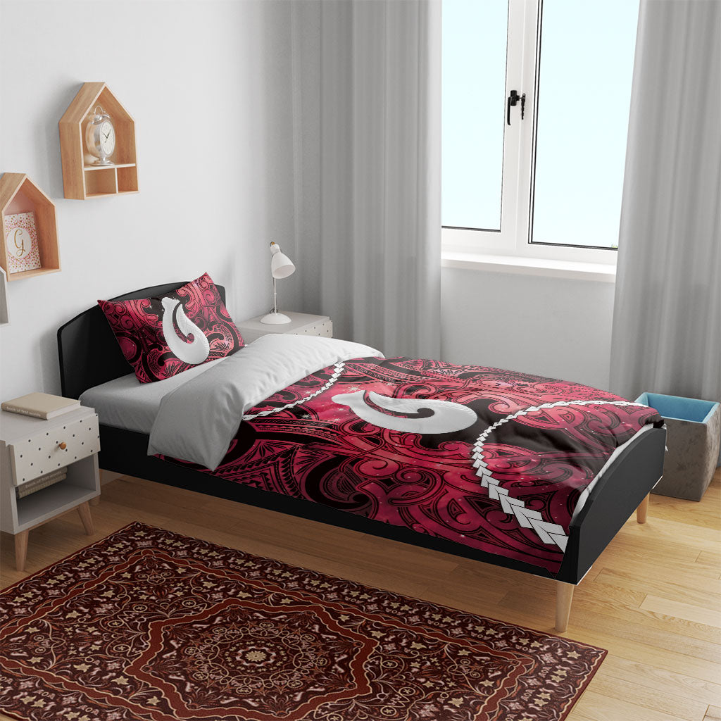 Maori Matariki Hei Matau Whero Bedding Set Maori Kowhaiwhai Pattern Galaxy