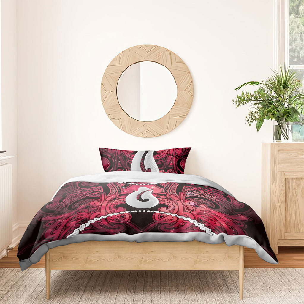 Maori Matariki Hei Matau Whero Bedding Set Maori Kowhaiwhai Pattern Galaxy