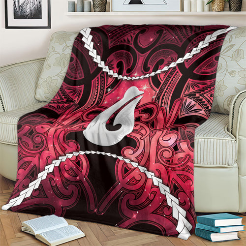 Maori Matariki Hei Matau Whero Blanket Maori Kowhaiwhai Pattern Galaxy