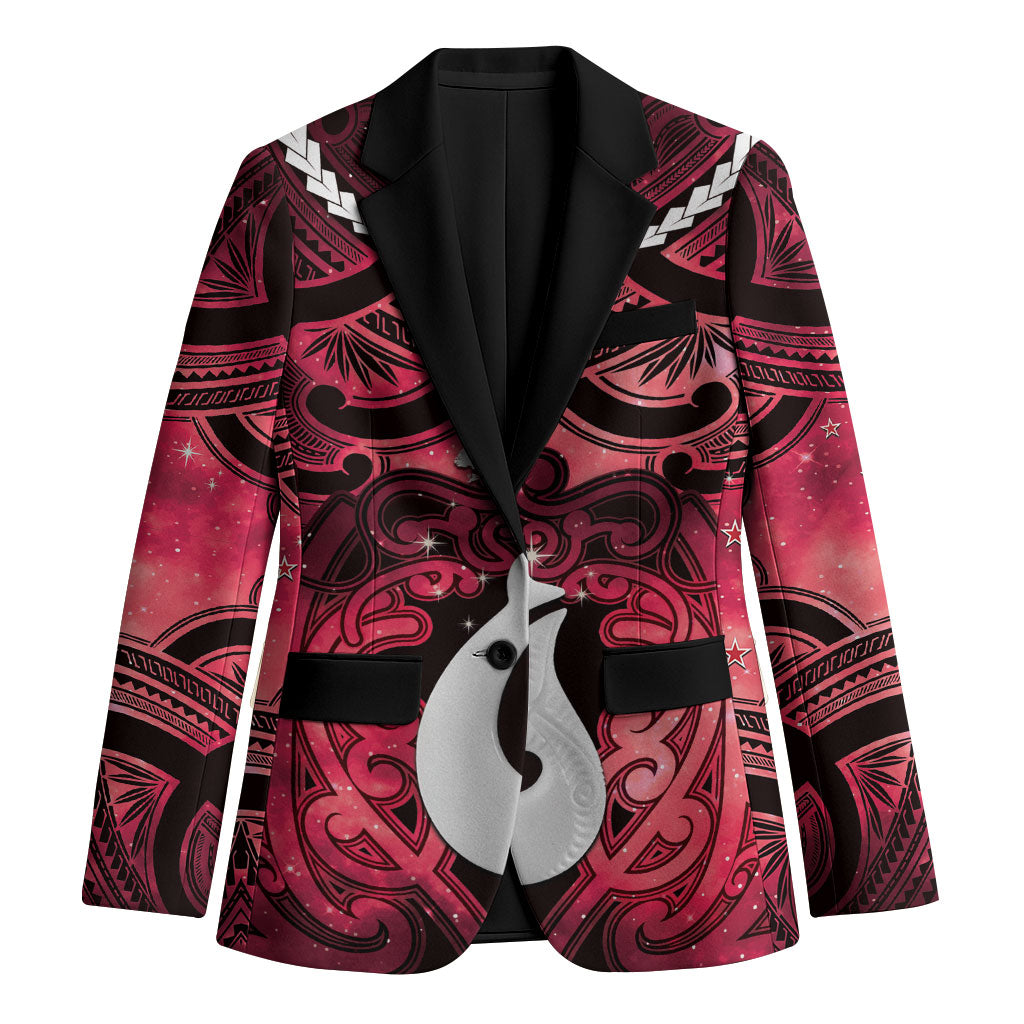 Personalised Maori Matariki Hei Matau Whero Blazer Maori Kowhaiwhai Pattern Galaxy
