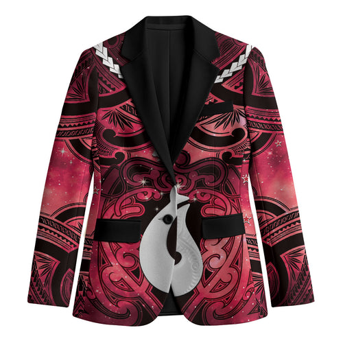 Personalised Maori Matariki Hei Matau Whero Blazer Maori Kowhaiwhai Pattern Galaxy