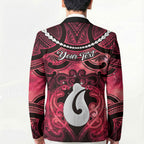 Personalised Maori Matariki Hei Matau Whero Blazer Maori Kowhaiwhai Pattern Galaxy