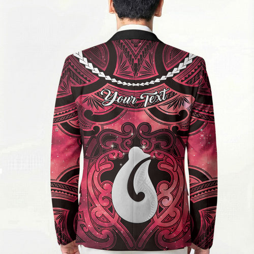 Personalised Maori Matariki Hei Matau Whero Blazer Maori Kowhaiwhai Pattern Galaxy