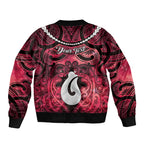Personalised Maori Matariki Hei Matau Whero Bomber Jacket Maori Kowhaiwhai Pattern Galaxy