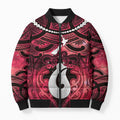 Personalised Maori Matariki Hei Matau Whero Bomber Puffer Jacket Maori Kowhaiwhai Pattern Galaxy