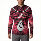 Personalised Maori Matariki Hei Matau Whero Button Sweatshirt Maori Kowhaiwhai Pattern Galaxy