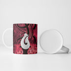 Personalised Maori Matariki Hei Matau Whero Ceramic Mug Maori Kowhaiwhai Pattern Galaxy