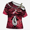 Personalised Maori Matariki Hei Matau Whero Cross Shoulder Shirt Maori Kowhaiwhai Pattern Galaxy
