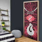 Personalised Maori Matariki Hei Matau Whero Door Cover Maori Kowhaiwhai Pattern Galaxy